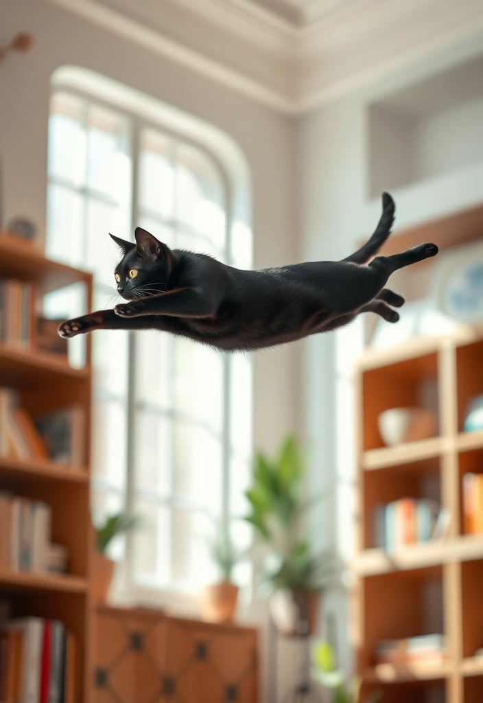 20 Captivating Cat Photos That Will Make You Smile (You’ll Adore #9!) - 14. The Majestic Leap