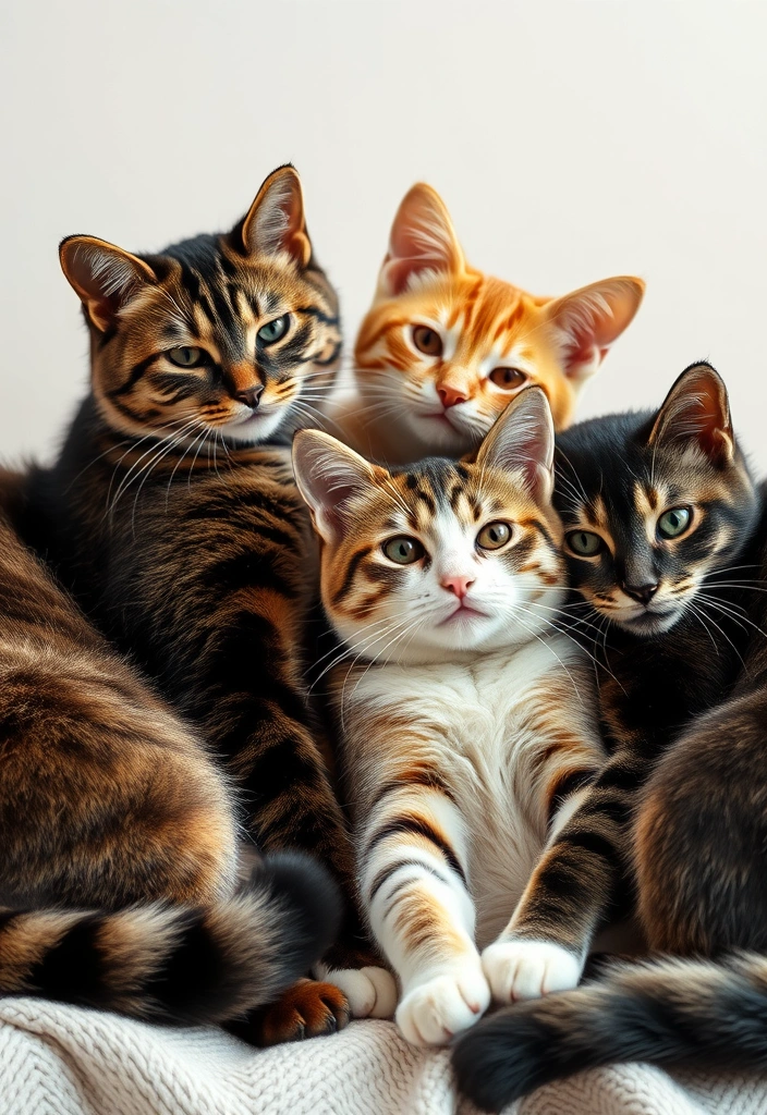 20 Captivating Cat Photos That Will Make You Smile (You’ll Adore #9!) - 15. The Purrfect Family Portrait