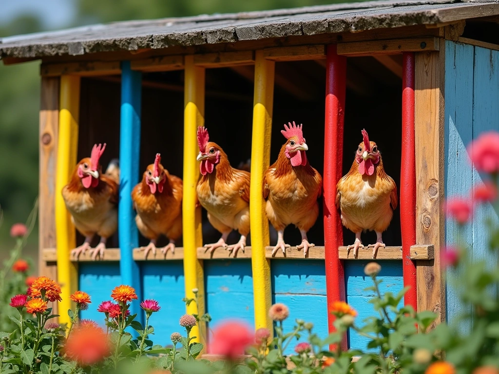 10 Amazing Chicken Perches That Will Make Your Hens Happy (You Won't Believe #5!) - 9. Colorful Painted Perches